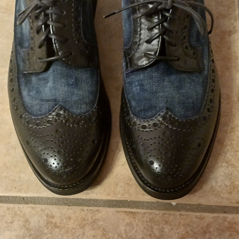 Men doucal's denim jeans oxfords